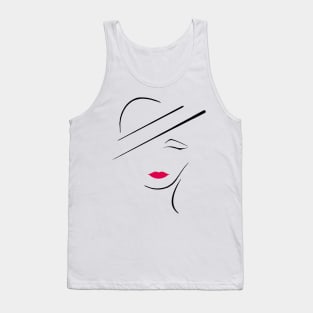 Line art lady Tank Top